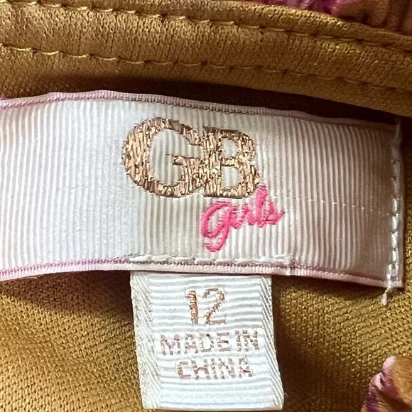 GB Girls Pleated Long Sleeve Dress with Pink and Purple Floral Pattern - Picture 10 of 13